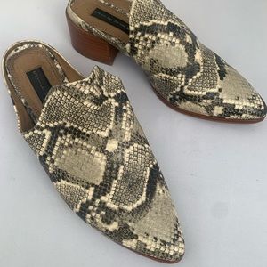 Steven snakeskin mules